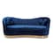 Baxton Studio Nevena Glam Royal Blue Velvet Upholstered Gold-Finished Sofa 152-9265 - alternate 8